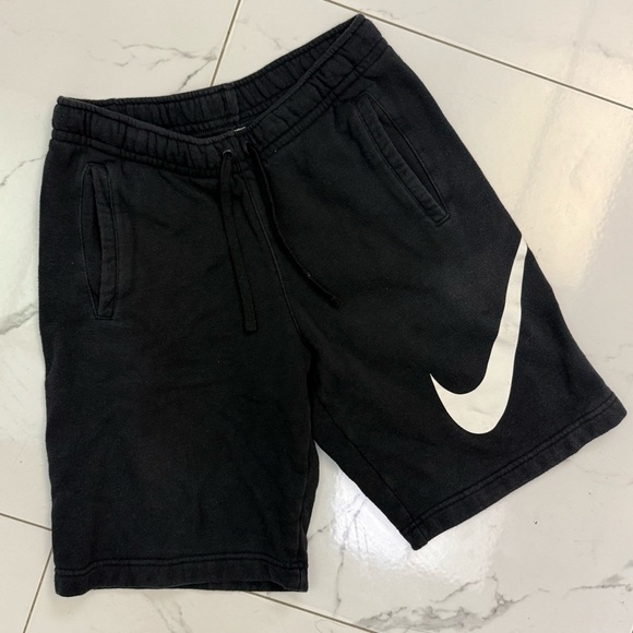 Nike Black Athletic Shorts with White Logo Size S - Picture 1 of 4